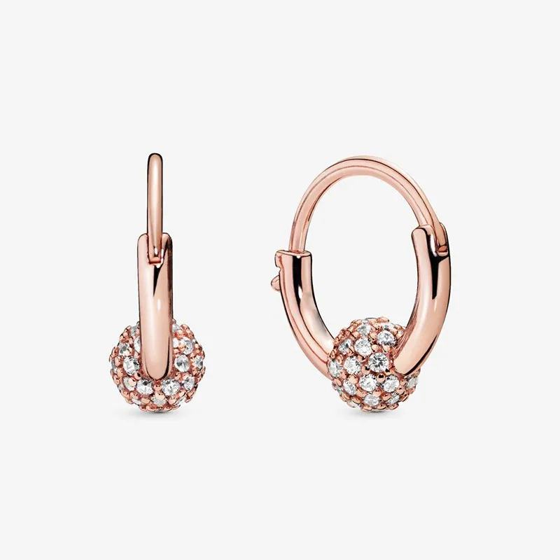 

Authentic S925 Sterling Silver Sparkle Set Beaded Earrings Women's Fashion Silver Earrings Jewelry Gifts