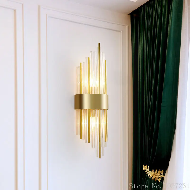 Хрустальный настенный светильник роскошный светодиодный в стиле постмодерн