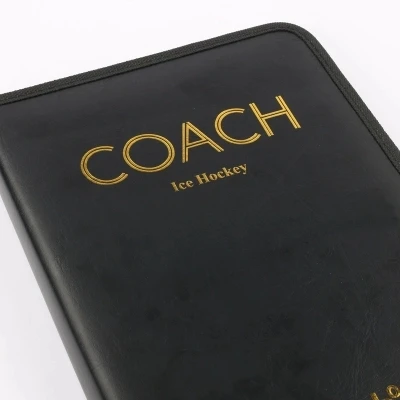 

New Hockey Coach Clip Board Dry Erase Marker with Eraser PU Black Hockey Coach Train Small Pocket Size Ice Roller Equipment