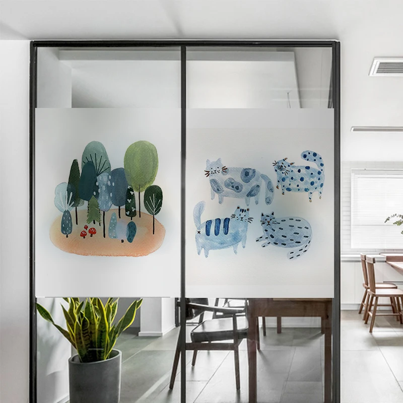 Электростатическая матовая непрозрачная оконная пленка 120 см | Дом и сад