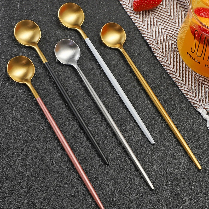 Ложка для кофе из нержавеющей стали креативная круглая квадратная форма