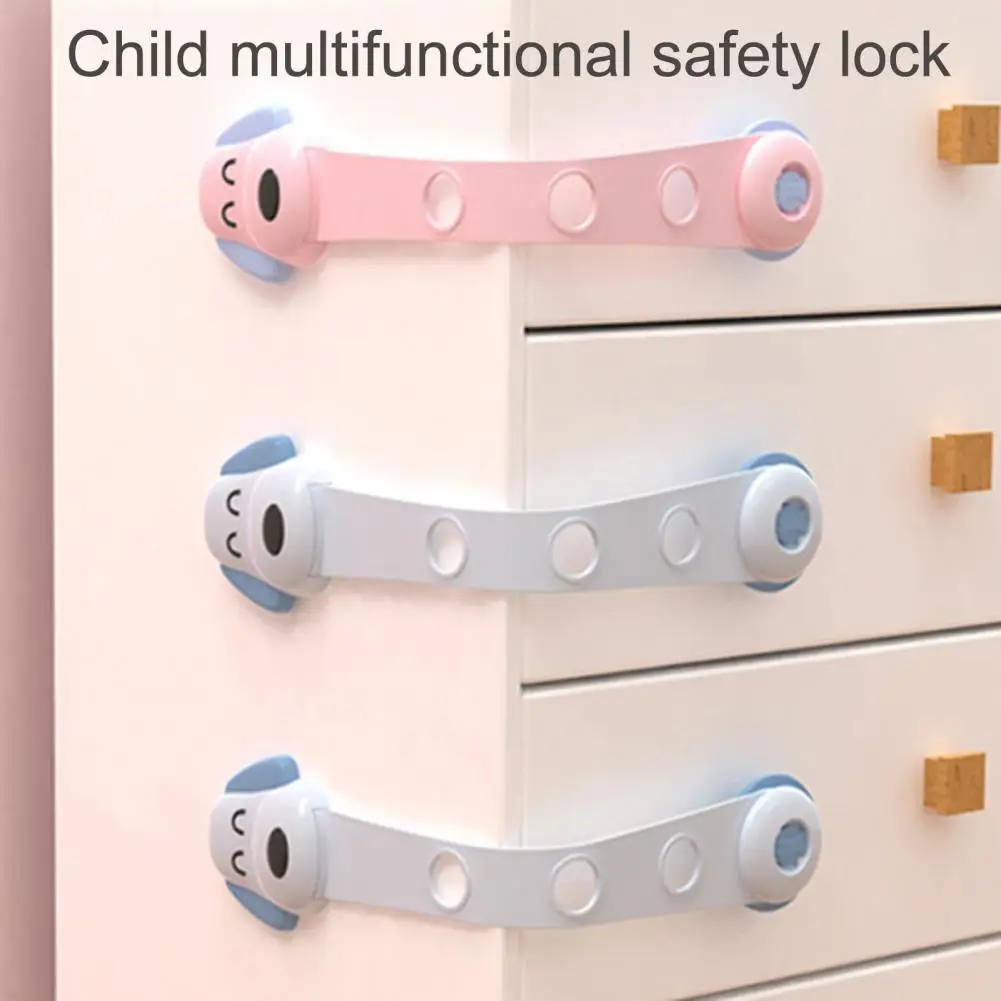 

4Pcs Kids Locks with Buckle Self-adhesive ABS Toddler Security Closet Latches Cabinet Door Baby Latches Children Proofing Lock