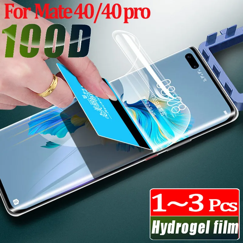 

1~3PCS Huawei Mate 40 pro Hydrogel Film+Camera Lens Film For Huawei Mate40 pro 5G Screen Protector Not Glass Anti-scratch 100D Curved Full Cover Protective Film Huavei Mate40pro Mate 40pro plus Soft Film