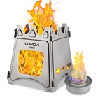 Компактная складная титановая деревянная плита Lixada с мини-спиртовой плитой, плита для кемпинга, кемпинга, приготовления пищи, пикника, пешего туризма