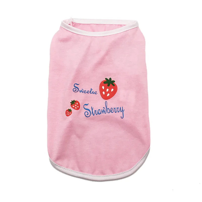 Летняя футболка с милым принтом для домашних животных одежда щенков и собак