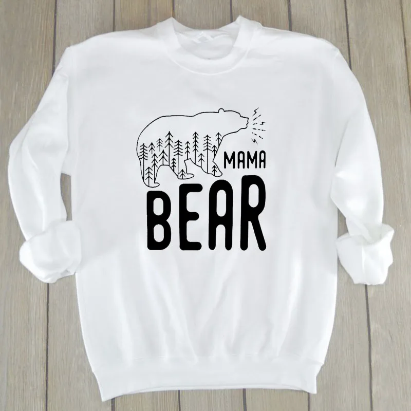 Mama Bear/Женская толстовка с принтом уличная одежда для девочек Модный Стильный
