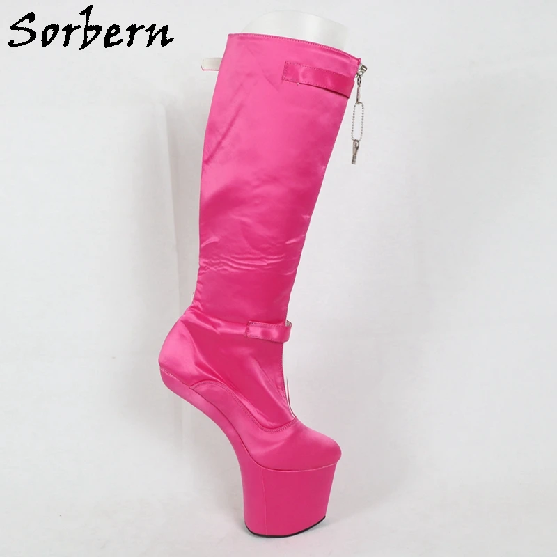 Sorbern/фиолетовые сапоги до середины икры на заказ женские шелковые скрытой