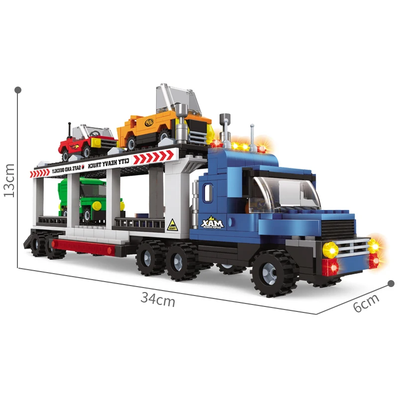 

AUSINI Construction City Heavy Truck Building Blocks Mini Figures Bricks Toys for Children Creator Model Vehicle Car Boys Toy
