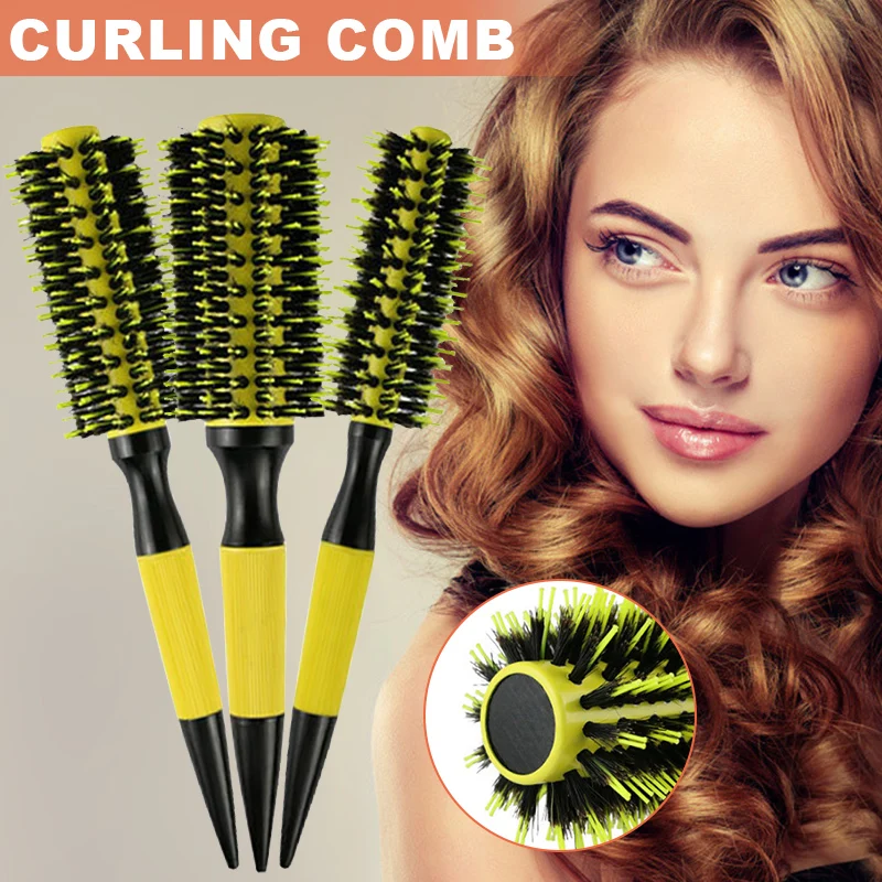 

Pig bristles aluminum tube rolling comb for curly hair fit for Hair shop special hair styling comb BUTT666