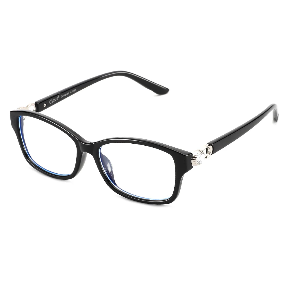 

Cyxus Computer Glasses Blocking Blue Light UV Anti Eyestrain Black Frame Reading Gaming Eyewear for Women 8099