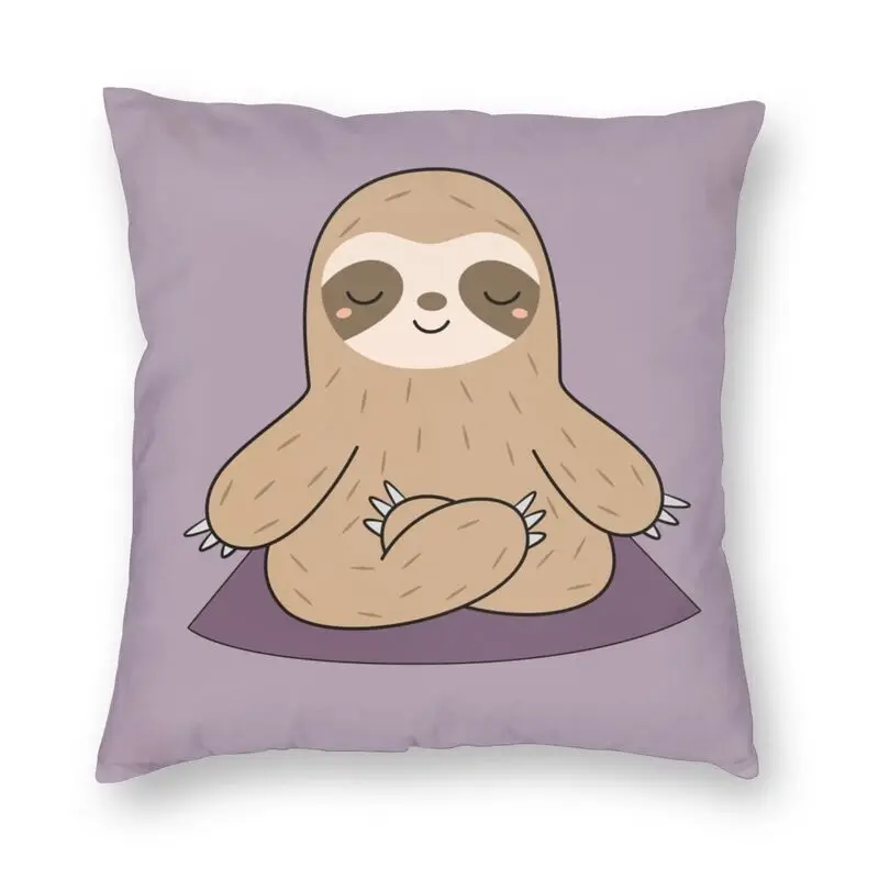 

Cute Sloth Yoga Meditating Cushion Cover 45x45cm Decoration 3D Print Animal Cartoon Throw Pillow for Sofa Double Side