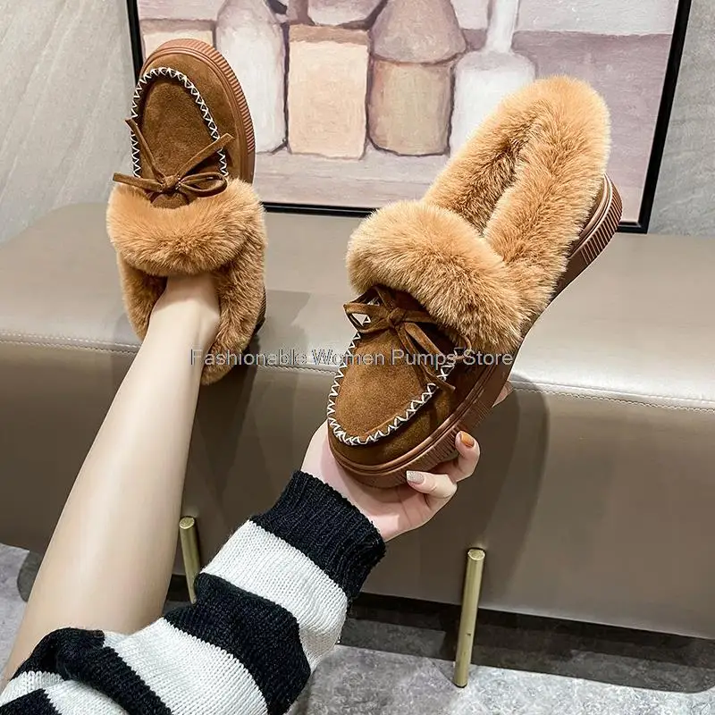 

Теплые плюшевые женские зимние сапоги, зимняя обувь, женская обувь на плоской подошве, женские зимние сапоги, повседневная обувь на платфор...