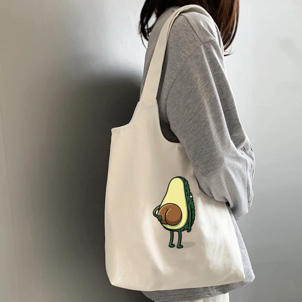 

Женская холщовая Повседневная сумка через плечо, милая сумка-тоут, эко Большая вместительная Harajuku модная повседневная сумка для покупок, пл...