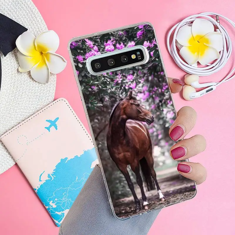 

Handsome Horse Animal Phone Case Transparent for Samsung A71 S9 10 20 HUAWEI p30 40 honor 10i 8x xiaomi note 8 Pro 10t 11