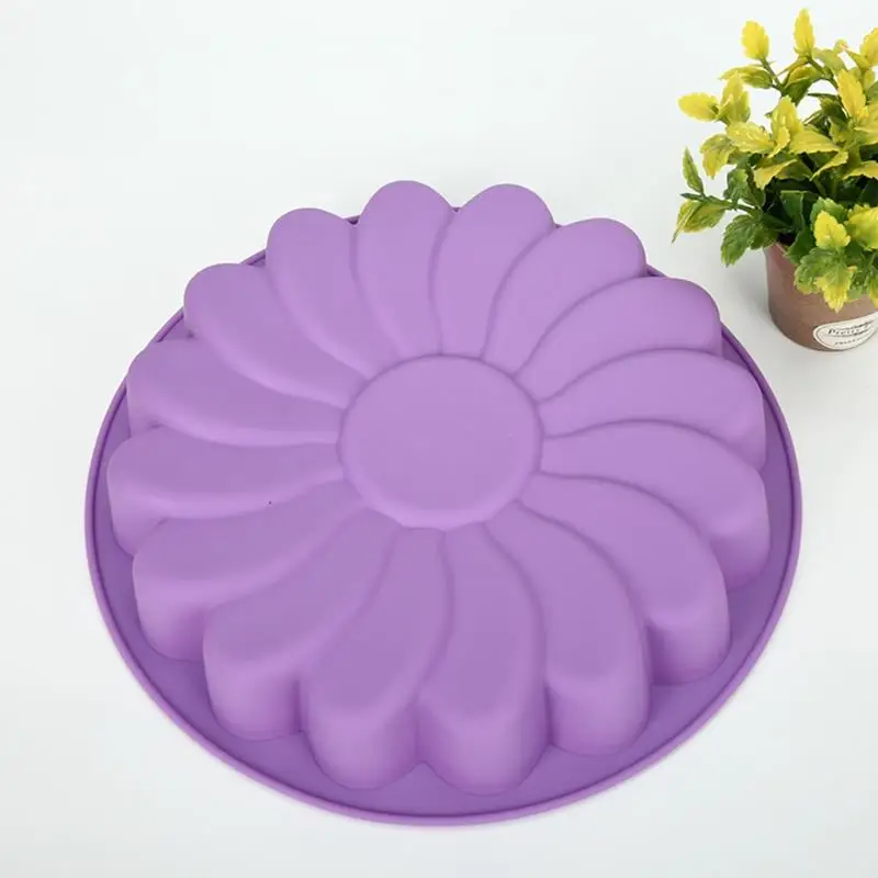 

Round Sunflower Silicone Birthday Cake Baking Pans Handmade Bread Loaf Pizza Toast Tray Silicone Cake Baking Molds Random Color