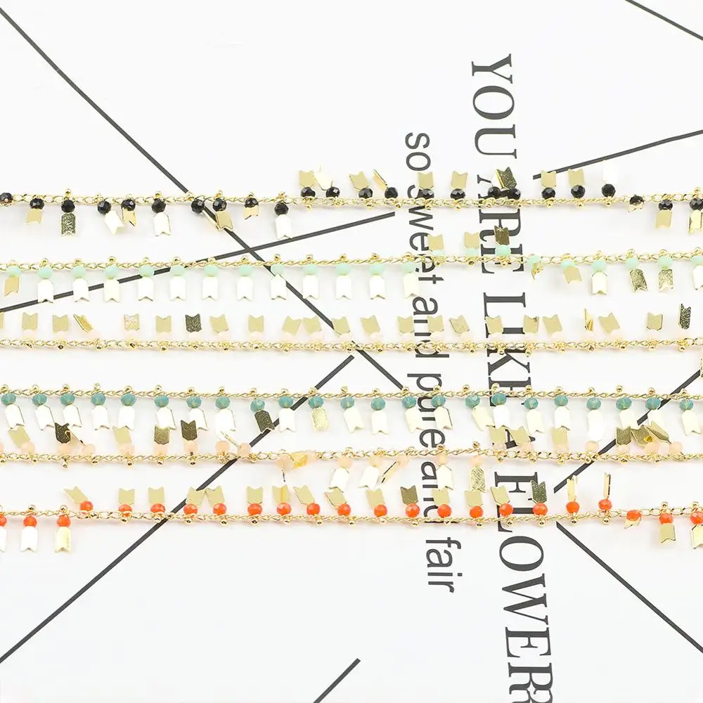 1 метр ручная работа Хрустальная стрела подвеска золотые медные цепи для