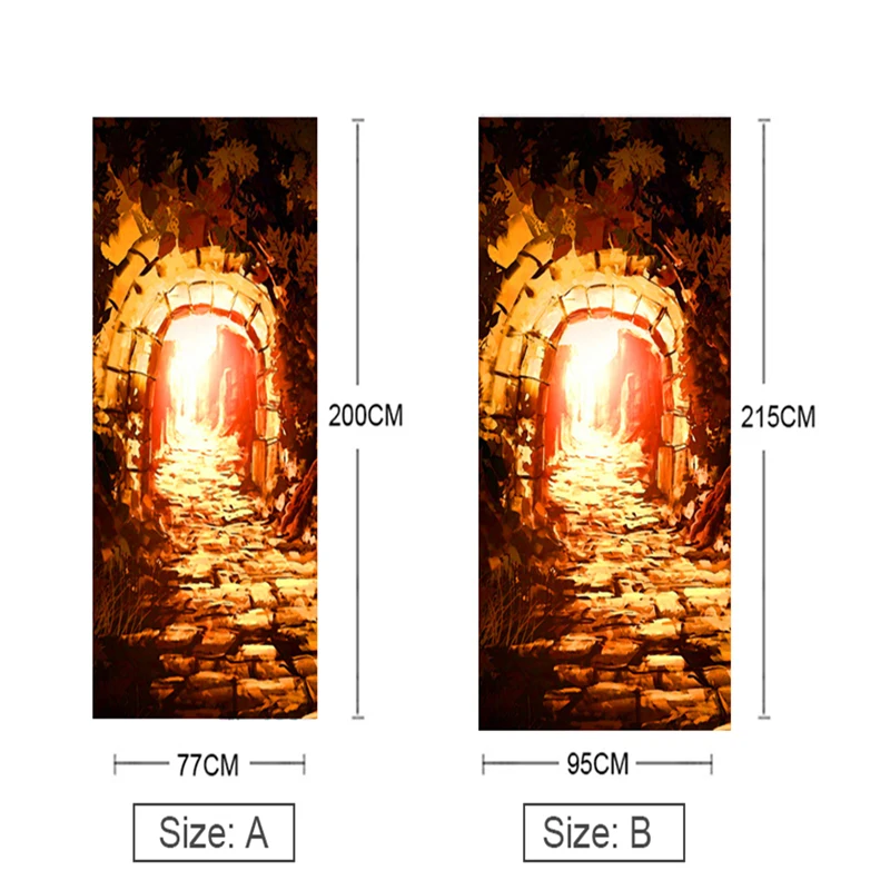 Наклейка на дверь картина маслом водостойкая пещера гостиная обои для двери