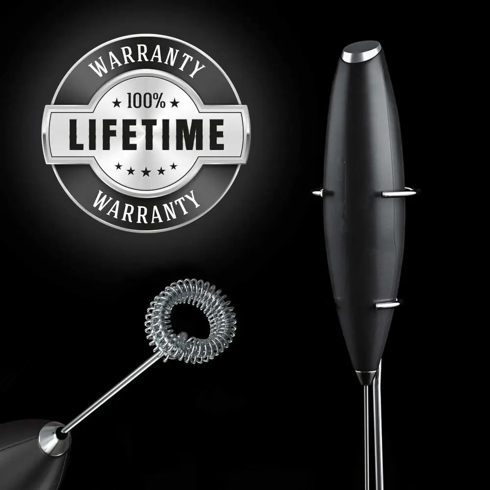 

Handheld Battery Operated Electric Milk Frother Foam Maker Durable Drink Mixer With Stainless Steel Stand For Coffee, Latte