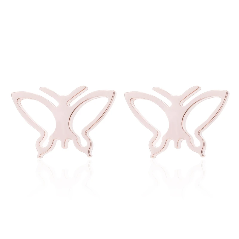 

Stainless Steel 316 Gold Steel Minimalism Mini 525 Butterfly Stud Earrings No Easy Fade Anti-allergy Push Back