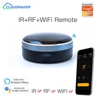 Универсальный пульт дистанционного управления, инфракрасный бластер для ТВ, занавесок, роликовых затворов, Wi-Fi, IR + RF, работает с Alexa Google Home Siri