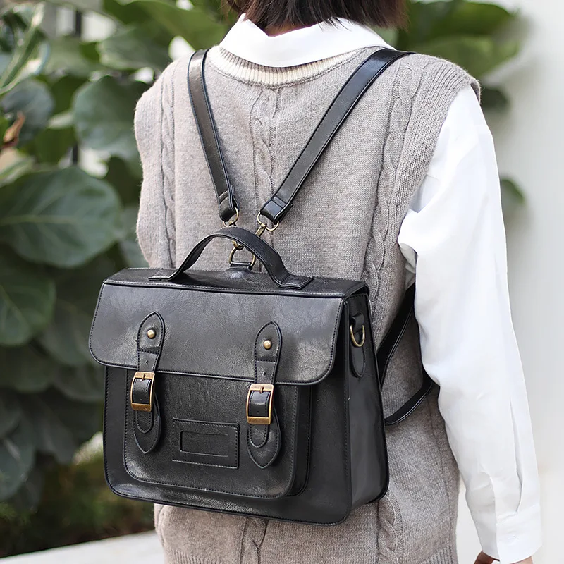 

Multifunction Backpack Retro Female Big Bag Women's Designer Backpacks Quality PU Leather Women Shoulder Bags mochila XA649H