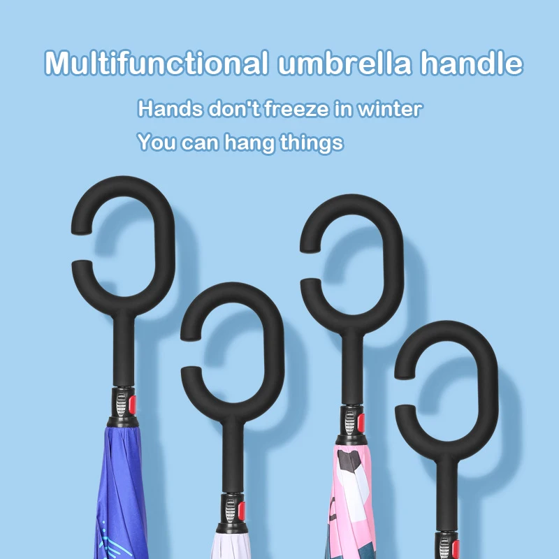 

Free Shipping 2021 Children Double Layer Reverse Umbrella Cartoon Animal Sunscreen Long Umbrella for Boys and Girls Handle Free