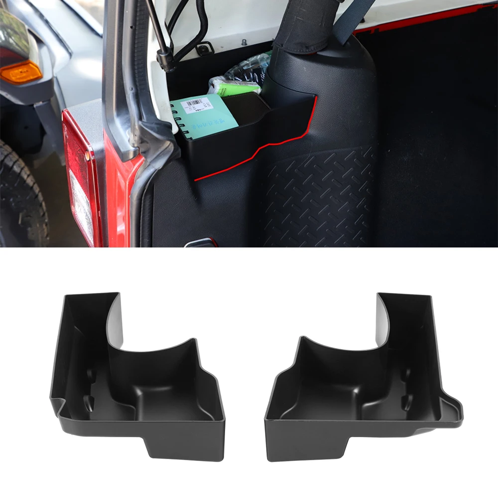 

Для Jeep Wrangler JK JKU 2011-2018 Sport X Sahara Rubicon задний багажник коробка для хранения Органайзер лоток аксессуары для салона автомобиля Черный