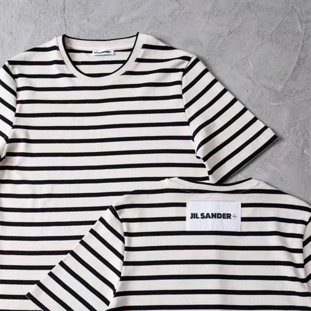 

2021 New Women's T-Shirt Summer Japanese Style Korean Fashion Stripe Round Neck Summer Casual Temperament Simplicity