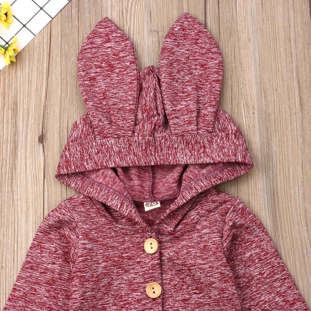 Детский демисезонный теплый комбинезон с капюшоном и 3D ушками однотонные