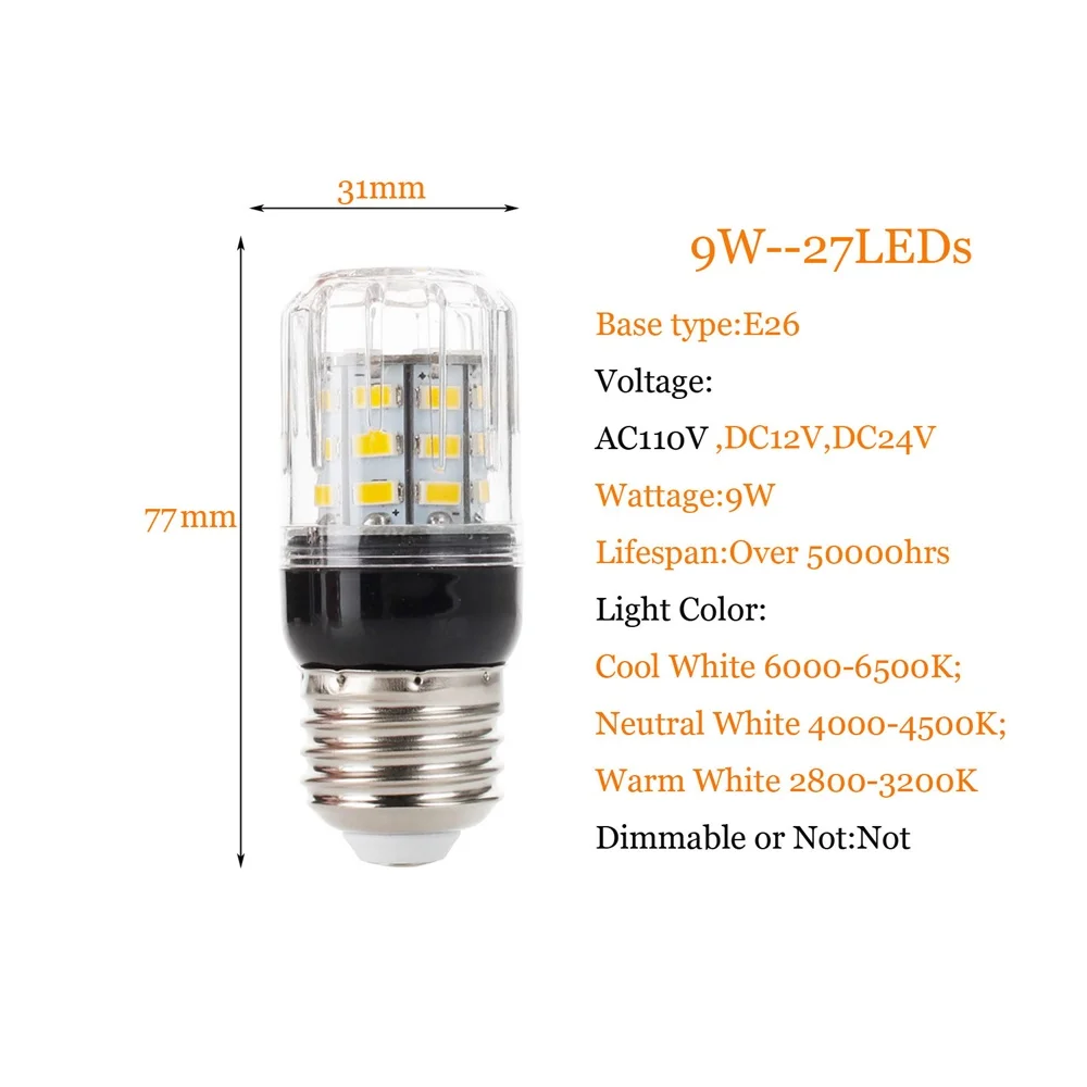 E27 E14 E12 E26 SMD 5730 27 светодисветодиодный s 7 Вт Светодиодная лампа-кукуруза
