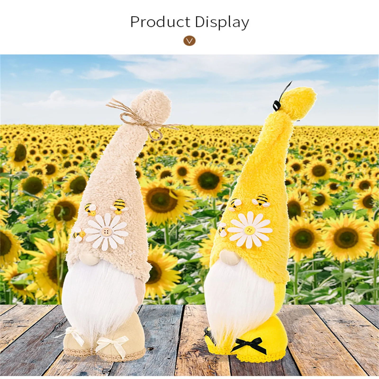 

Bee Festival Decoration Doll Holiday Gift Room Decoration Dwarf Faceless Doll Plush Toy Children Cute Decoration 2PCS Toys