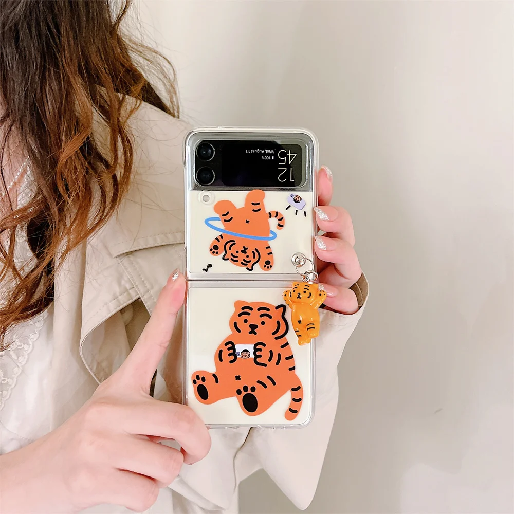 Новогодний жесткий чехол для телефона из поликарбоната Samsung Galaxy Z Flip3 флип-чехол с
