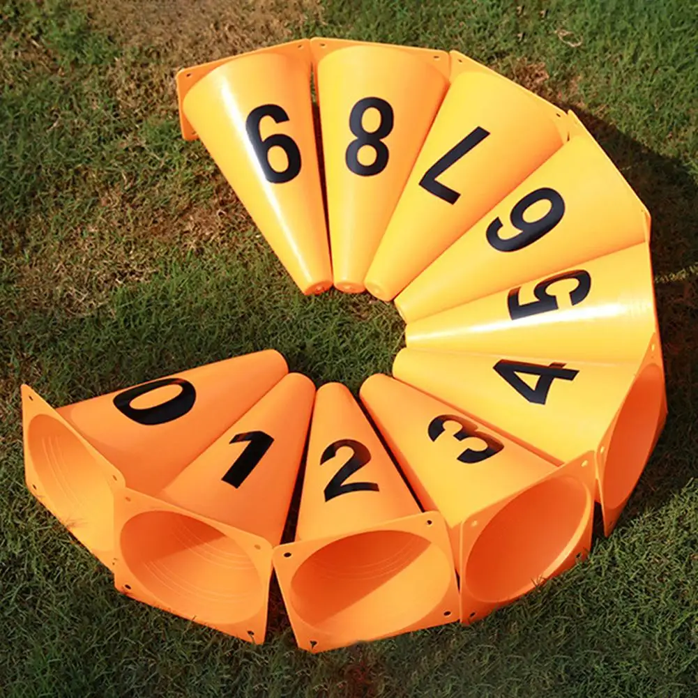 10 шт. конус для футбола тренировок ПВХ отметки стадиона футбольного барьера