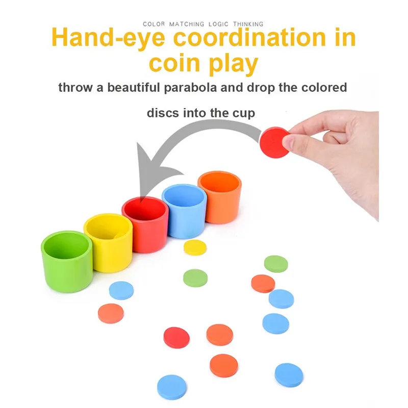 Деревянная игра с памятью игрушки для детей цветная классная чашка