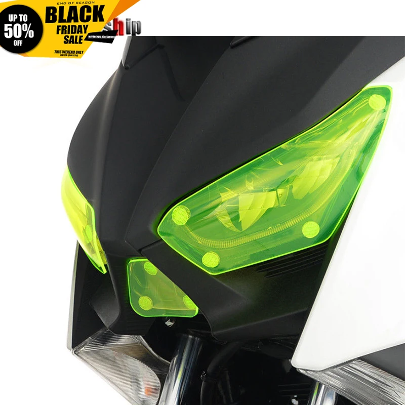 

TENGWORSHIP For YANAHA XMAX300 XMAX250 2017-2018 Motorcycle Accessories ABS Headlight Protector Cover Screen Lens