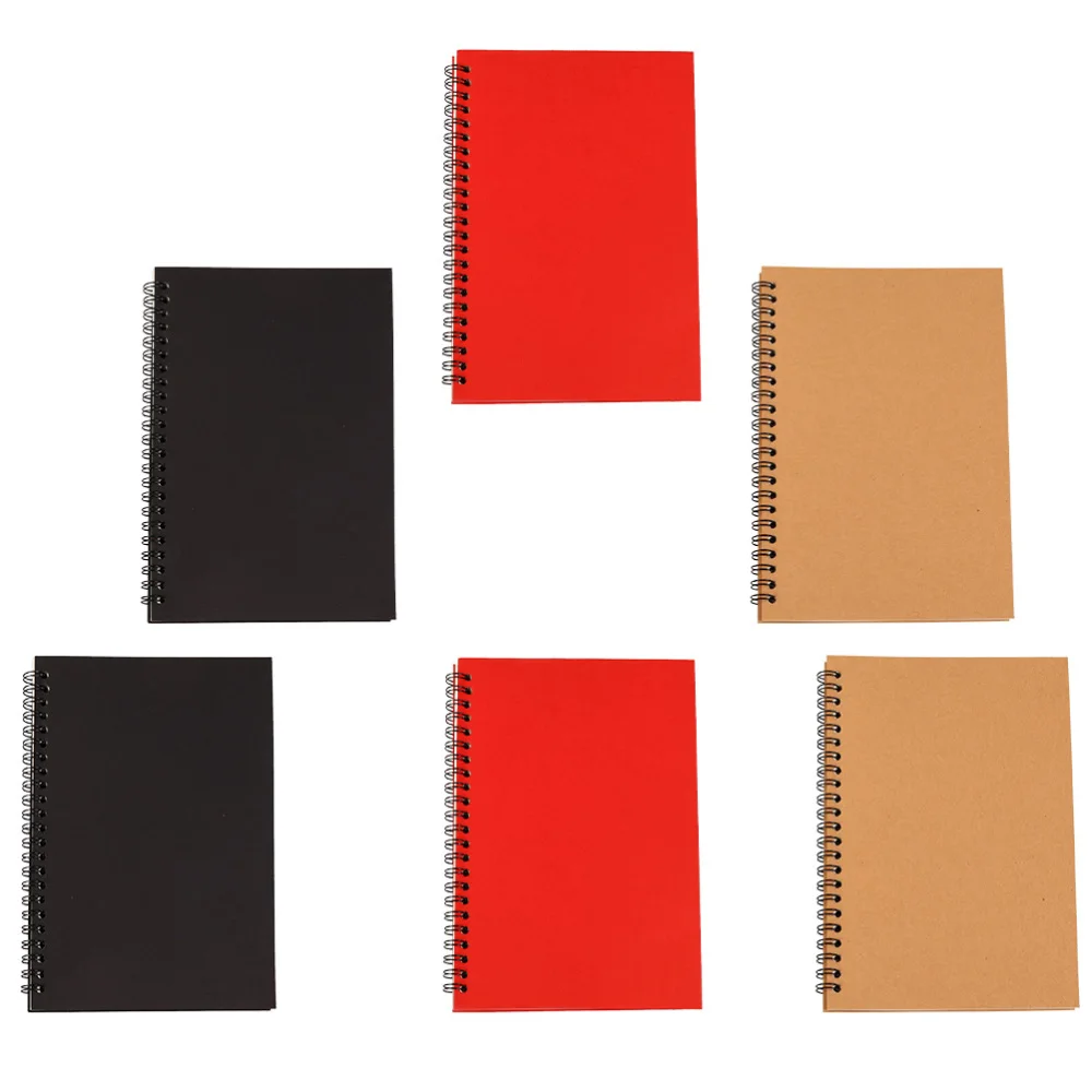 

6pcs Simple A5 Spiral Notepads Writing Notepads Sketchbooks (Assorted Color)