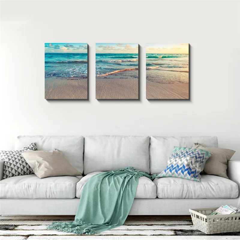Пляж в Пунта-Канаде настенное искусство печать на холсте пейзаж синий океан