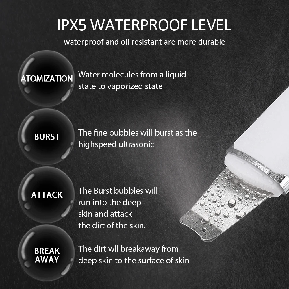 Ультразвуковой скребок для кожи устройство глубокого пилинга лопатка очистка
