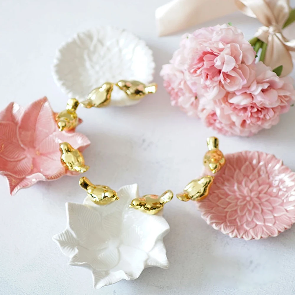 Поднос для ювелирных изделий элегантный керамический Настольный органайзер