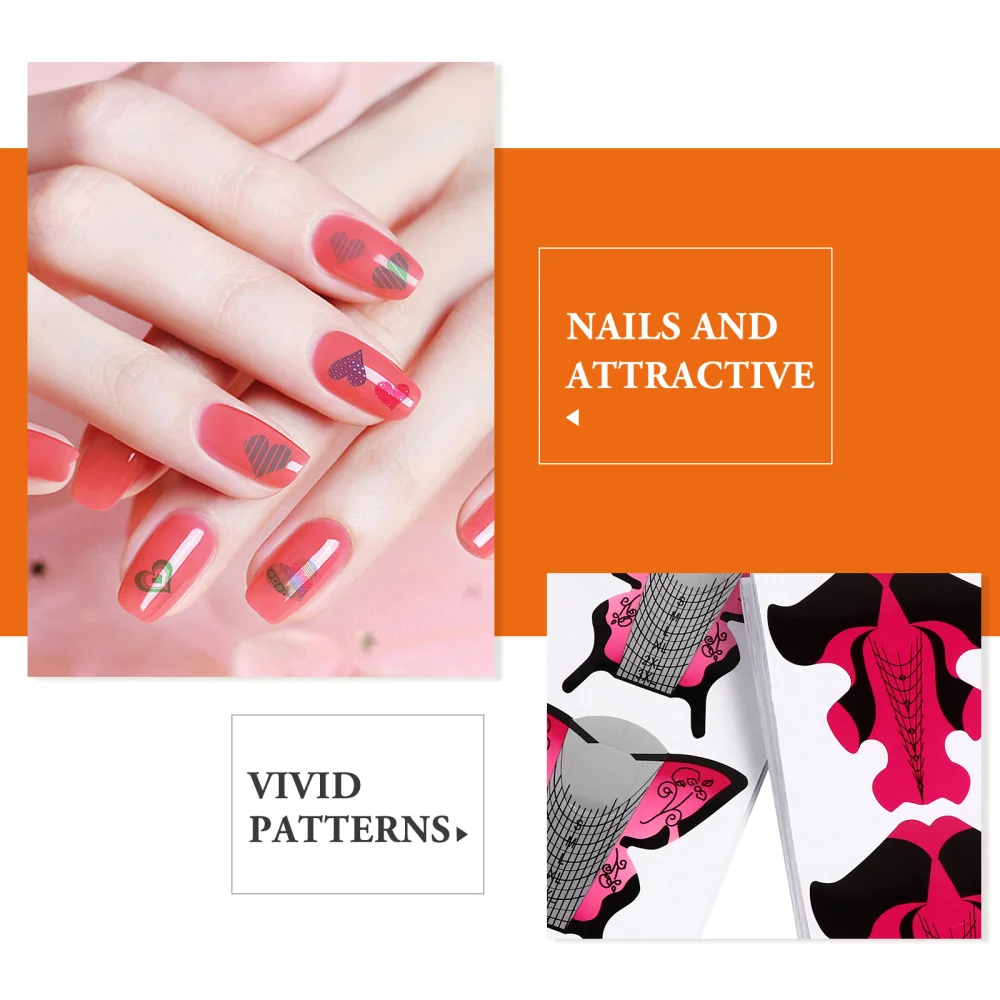 

200pcs Nail Extension Guide Stickers Acrylic UV Nail Art Shape Stickers