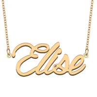 elise name necklace for women stainless steel jewelry 18k gold plated nameplate pendant femme mother girlfriend gift