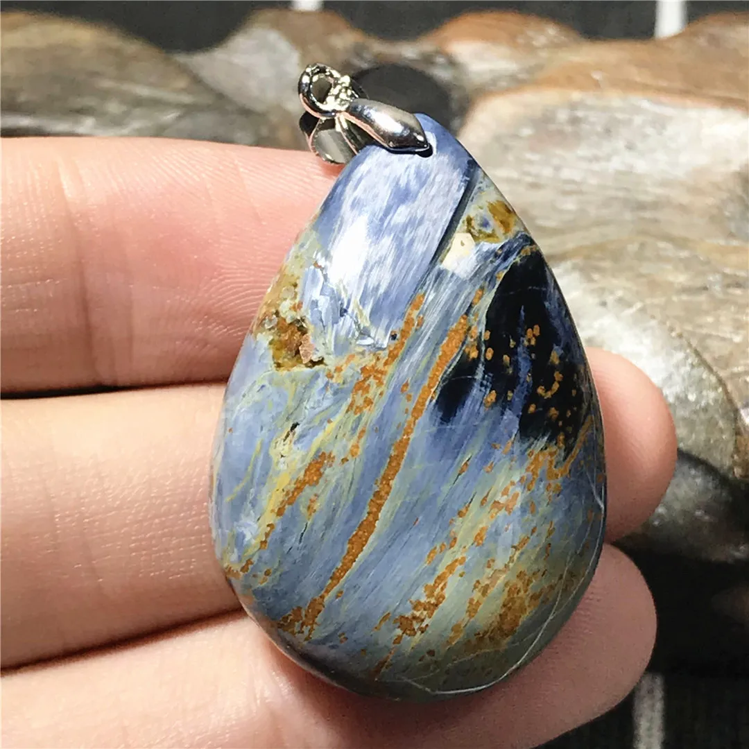 

Top Natural Pietersite Crystal Pendant Jewelry For Women Men Healing Stone 35x24x9mm Beads Silver Namibia Energy Gemstone AAAAA