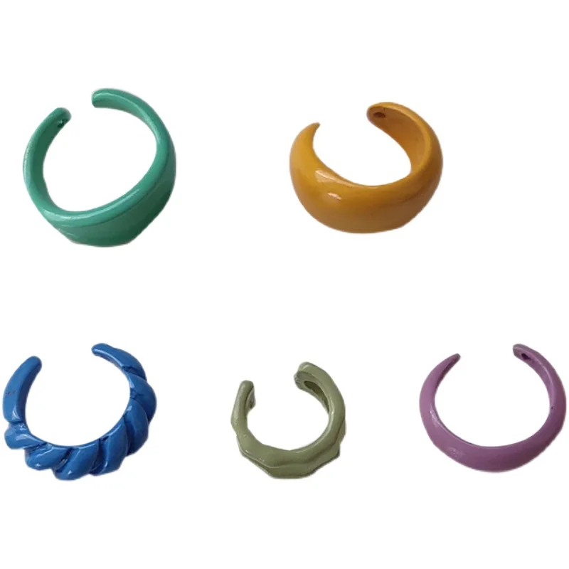 

Bilandi Colorful Ear Cuff Earrings For Girl Gifts Solid 5 pc Per Set Acrylic Clip Earrings Without Piercing Women Jewelry