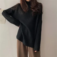 autumn and winter new wild lazy wind loose sweater knit sweater womens autumn design sense pullover top shirts for women
