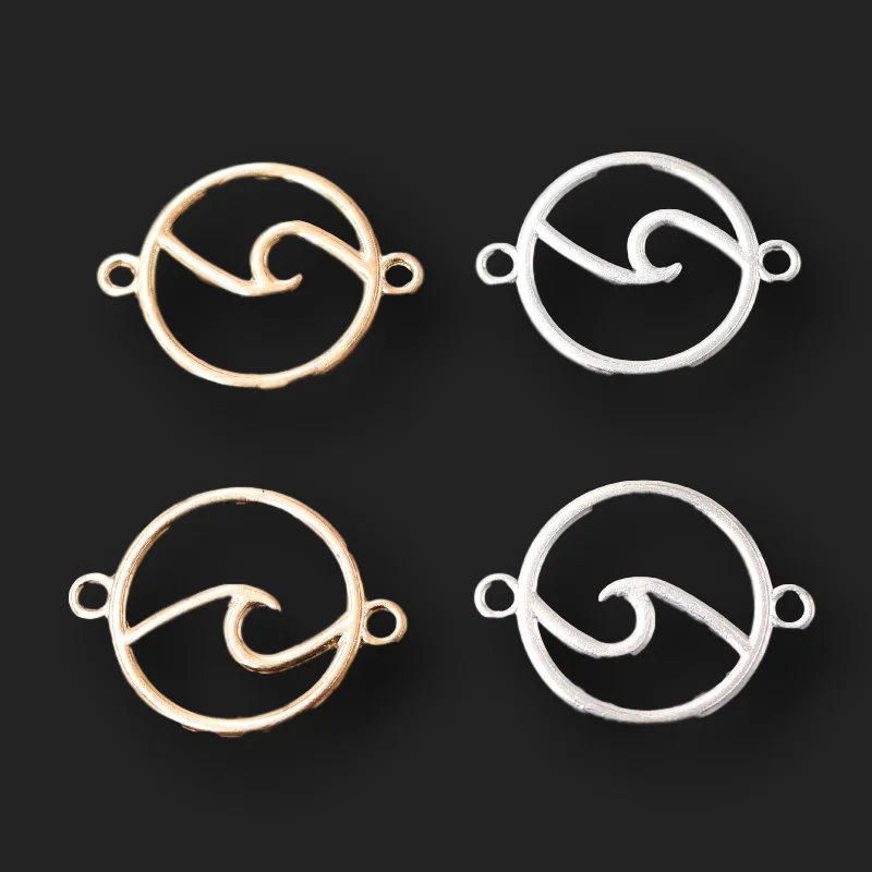 15 шт. полые волны кулон океан Стиль ожерелья браслеты аксессуары DIY шарма