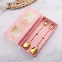 creative pendant spoon stainless steel gift spoon star hollow spoon tiny spoon serving spoon kitchen accessories
