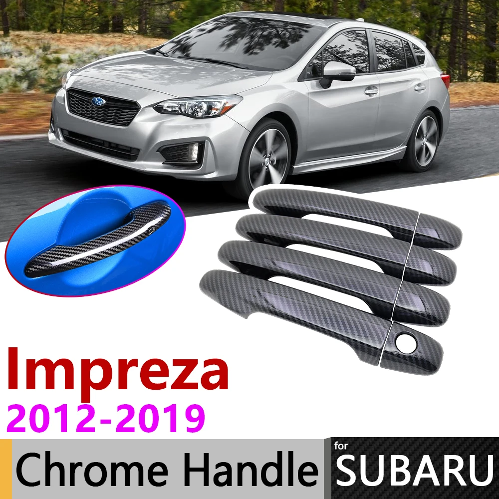 Черная крышка ручки двери из углеродного волокна для Subaru Impreza GJ GP G4 VA 2012 ~ 2019