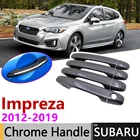Черная крышка ручки двери из углеродного волокна для Subaru Impreza GJ GP G4 VA 2012  2019 аксессуары наклейки отделка 2016 2017 2018 Chrome