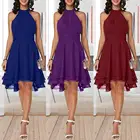 Сексуальное женское шифоновое платье большого размера без рукавов с высокой талией