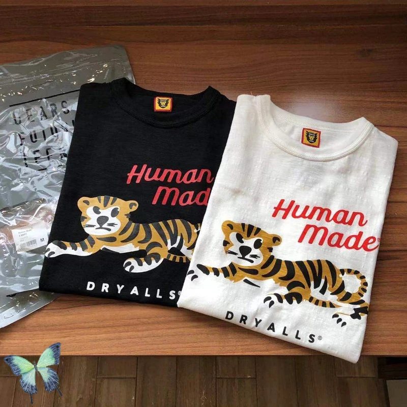 

Funny Cartoon T Shirt HUMAN MADE Tiger Bamboo Cotton T-shirt